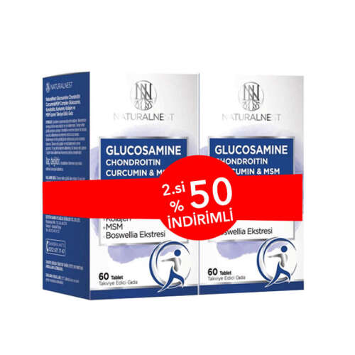 NaturalNest Glucosamine Chondroitin MSM 60 Tablet x 2 Adet - 1