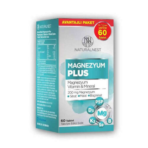 Naturalnest Magnesium Plus Takviye Edici Gıda 60 Tablet - Avantajlı Paket - 1