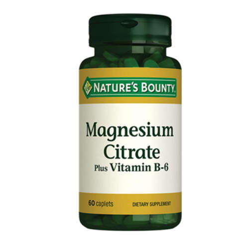 Natures Bounty Magnesium Citrate with Vitamin B6 Takviye Edici Gıda 60 Kaplet - 1