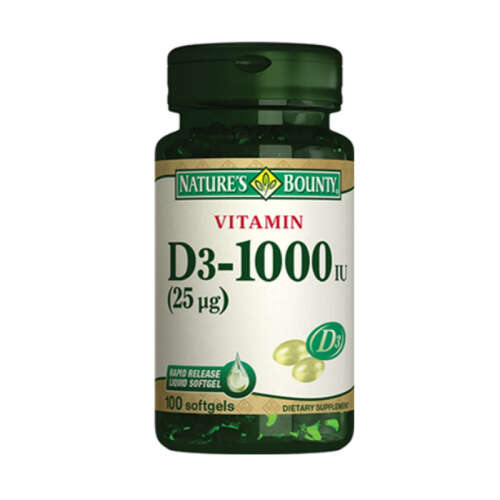 Natures Bounty Vitamin D3-1000 IU 100 Yumuşak Jelatin Kapsül - 1