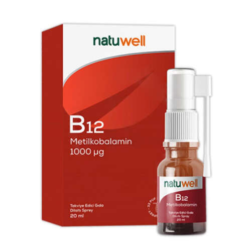 Natuwell B12 1000 ug Takviye Edici Gıda Dilaltı Sprey 20 ml - 1