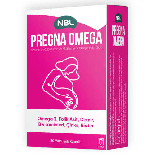 NBL Pregna Omega3,Multivitamin ve Multimineral 30 Yumuşak Kapsül - 1