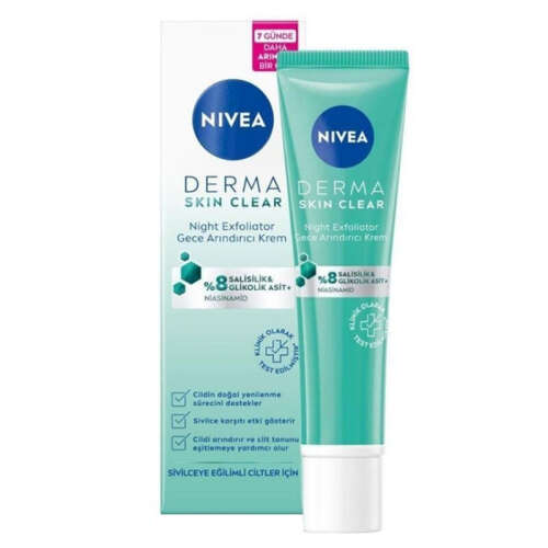 Nivea Derma Skin Clear Gece Arındırıcı Krem 40 ml - 1