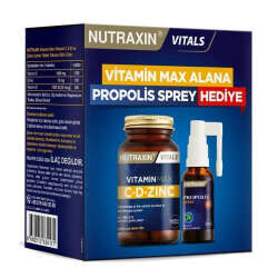 Nutraxin Vitamin Max C-D-Zinc 60 Tablet + Propolis Spray 30 ml HEDiYE - 1