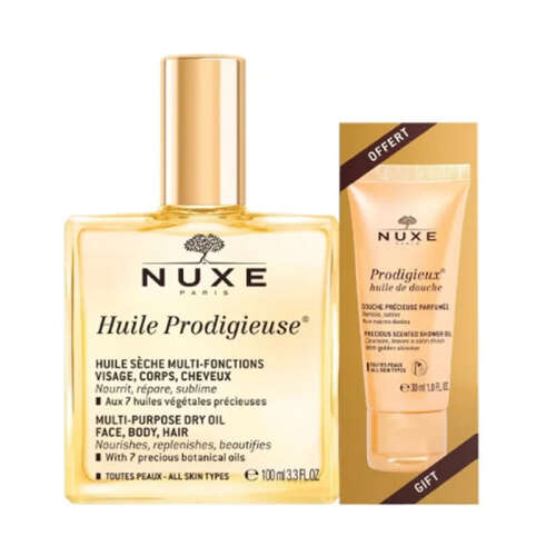 NUXE Huile Prodigieuse Çok Amaçlı Kuru Bakım Yağı 100 ml - Duş Jeli HEDİYE - 1