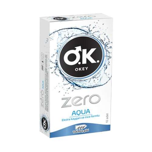 Okey Zero Aqua Ekstra Kaygan ve İnce Prezervatif 10 Adet - 1