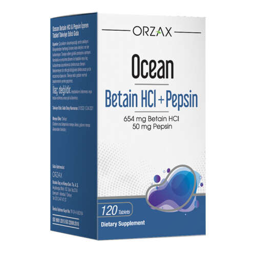 Orzax Ocean Betain HCI+ Pepsin Takviye Edici Gıda 120 Tablet - 1