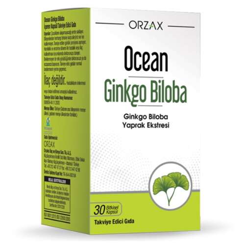 Orzax Ocean Ginkgo Biloba Takviye Edici Gıda 30 Bitkisel Kapsül - 1