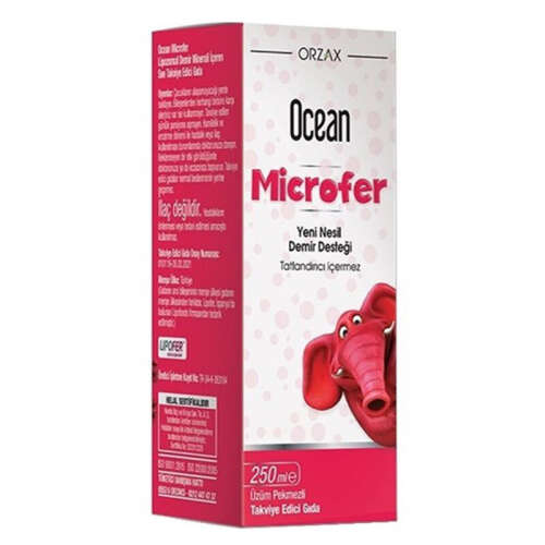 Orzax Ocean Microfer Lipozomal Demir Sıvı Takviye Edici Gıda 250 ml - 1