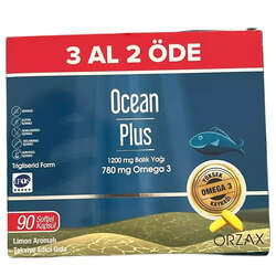 Orzax Ocean Plus Limon Aromalı Takviye Edici 90 Kapsül - 3 Al 2 Öde