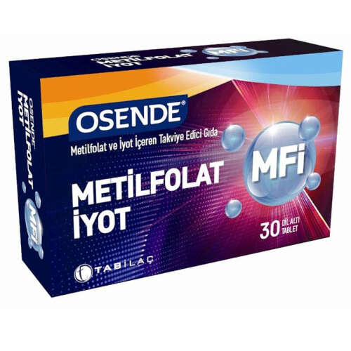 Osende Metilfolat ve İyot Tablet Takviye Edici Gıda 30 Tablet - 1