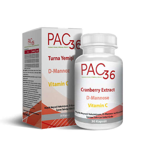 Pac 36 Cranberry Extract D-mannoz ve Vitamin C 30 Kapsül - 3