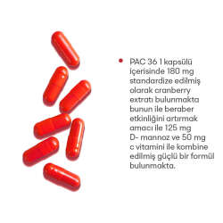 Pac 36 Cranberry Extract D-mannoz ve Vitamin C 30 Kapsül - 4