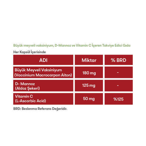 Pac 36 Cranberry Extract D-mannoz ve Vitamin C 30 Kapsül - 5