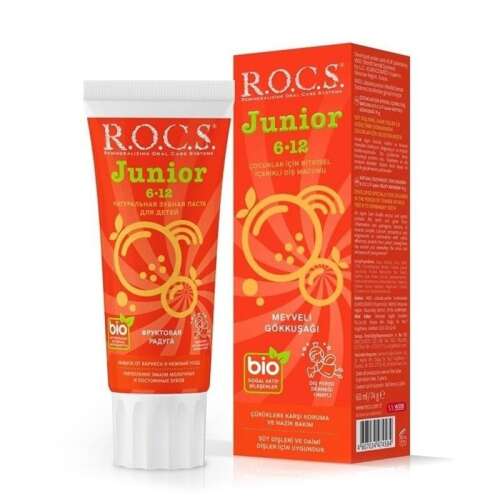 Rocs Junior 6-12 Yaş Çocuklar için Diş Macunu ( Meyveli Gökkuşağı ) 60 ml - 1