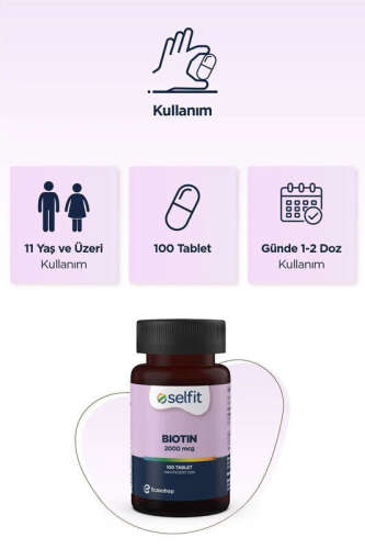 Selfit Biotin 2000 Mcg 100 Tablet - 3