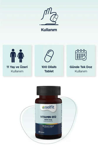 Selfit Vitamin B12 1000 Mcg 100 Dilaltı Tablet - 3