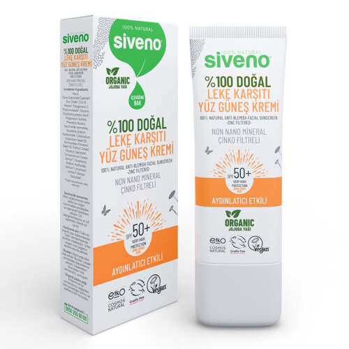 Siveno %100 Doğal Leke Karşıtı Spf 50 Yüz Güneş Kremi 30 ml - 1