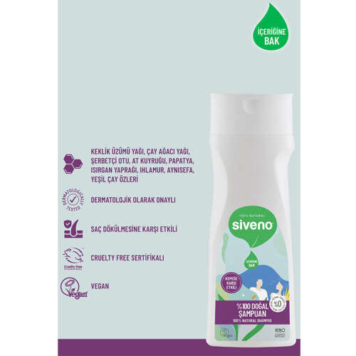 Siveno Doğal Kepeğe Karşı Etkili Şampuan 300 ml - 5