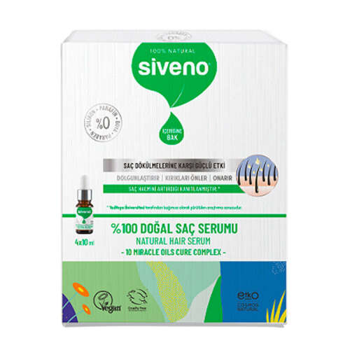 Siveno Doğal Saç Bakım Serumu 4x10 ml - 1