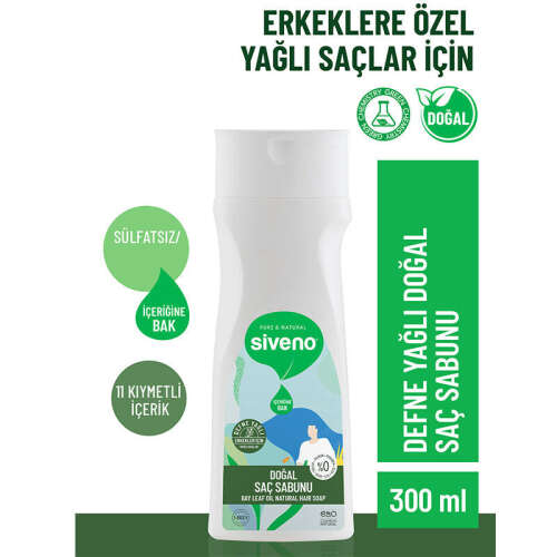 Siveno Erkekler İçin Defne Yağlı Doğal Saç Sabunu 300 ml - 2