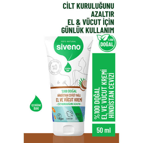 Siveno Hindistan Cevizi Yağlı El ve Vücut Kremi 50 ml - 2