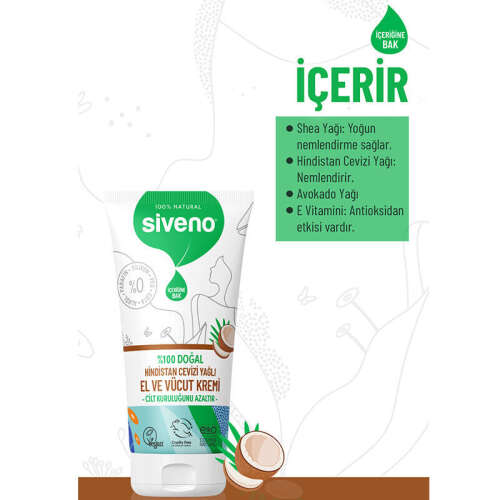 Siveno Hindistan Cevizi Yağlı El ve Vücut Kremi 50 ml - 3