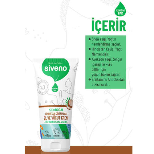 Siveno Hindistan Cevizi Yağlı El ve Vücut Kremi 50 ml - 6