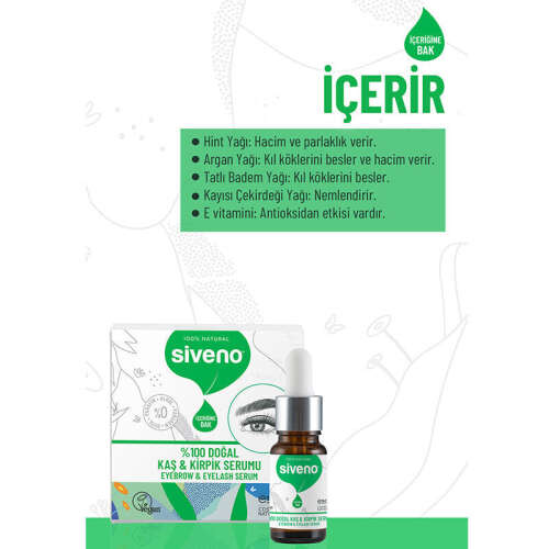 Siveno Kaş ve Kirpik Güçlendirici Doğal Serum 10 ml - 3