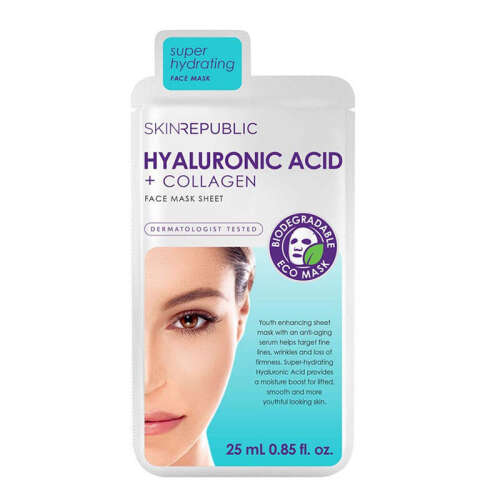 Skin Republic Hyaluronic Acid + Collagen Face Mask Sheet 25 ml - 1