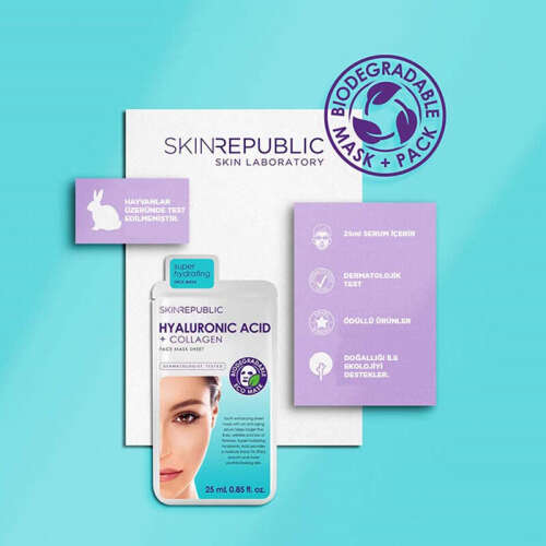 Skin Republic Hyaluronic Acid + Collagen Face Mask Sheet 25 ml - 4