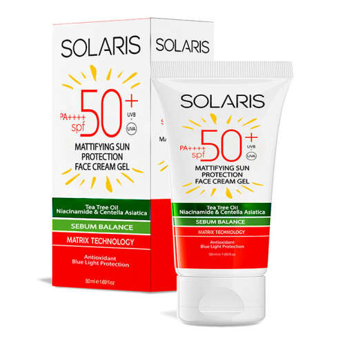 Solaris Spf 50 Güneş Koruyucu Matlaştırıcı Jel Yüz Kremi 50 ml - 1