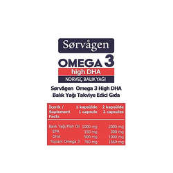 Sorvagen Omega 3 High DHA Norveç Balık Yağı 50 Kapsül