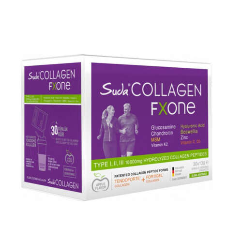 Suda Collagen Fxone Takviye Edici Gıda Elma Aromalı 30 x 13 gr - Toz Saşe - 1