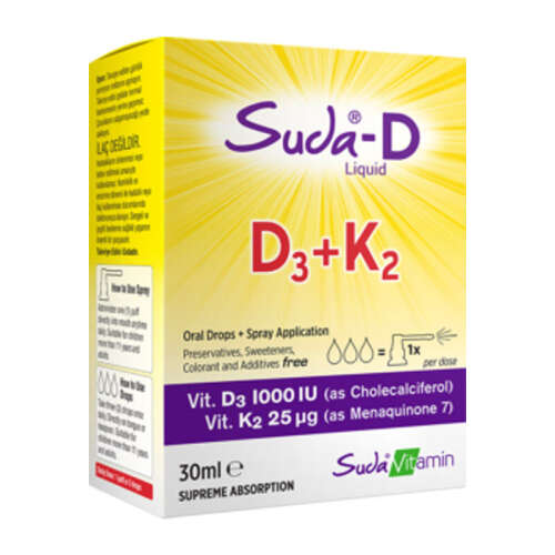 Suda Vitamin Suda-D D3+K2 Takviye Edici Gıda 30 ml - 1