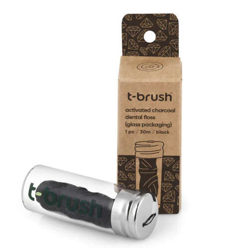 T-Brush Activated Charcoal Cam Şişe Diş İpi - 1