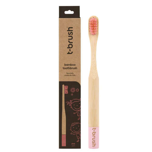 T-Brush Bambu Çocuk Diş Yumuşak Fırçası Pembe - 1