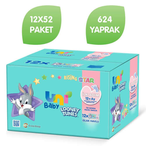 Uni Baby İlk Adım Islak Mendil 12li (624 Yaprak) - 2