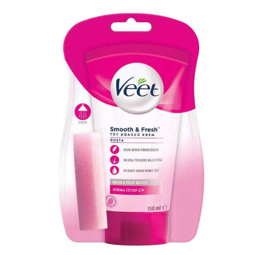 Veet Normal Ciltler için Duşta Tüy Dökücü Krem 150 ml -Sünger Hediyeli - 1