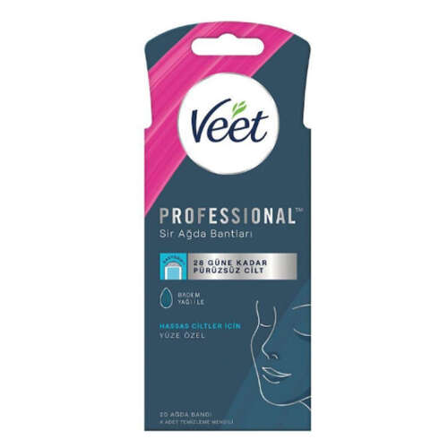 Veet Professional Hassas Ciltler İçin Sir Ağda Bantları Yüze Özel 20 Adet - 1