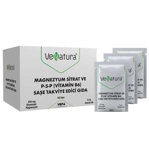 VeNatura Magnezyum Sitrat P-5-P Vitamin B6 60 Saşe - 1