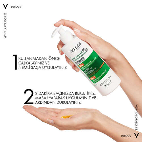 Vichy Dercos Dercos 2’si 1 Arada Kepek Karşıtı ve Nemlendirici Şampuan 390 ml - 5