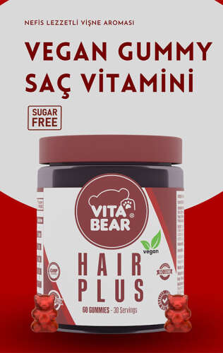 Vita Bear Hair Plus Vegan Saç Vitamini 60 Gummies - 5