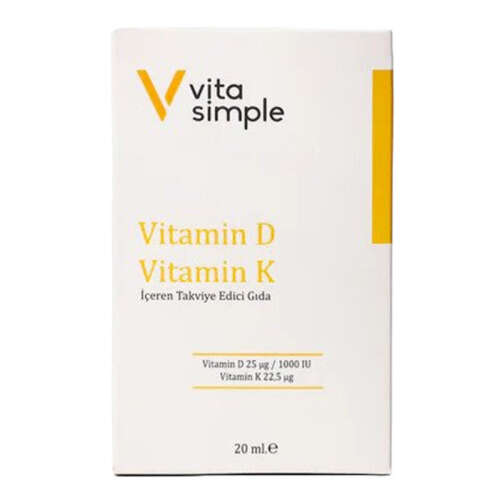 Vita Simple D3 K2 - Vitamin D ve K İçeren Takviye Edici Gıda 20 ml - 2