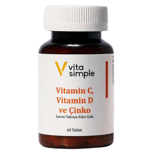 Vita Simple Vitamin C , D ve Çinko İçeren Takviye Edici Gıda 60 Tablet - 2