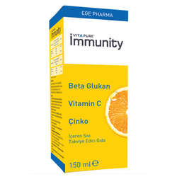 Vitapure İmmunity Beta Glukan Vitamin C Çinko İçeren Takviye Edici Gıda 150ml - 1