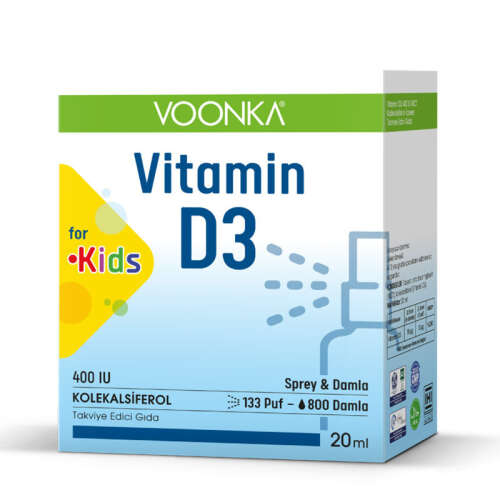 Voonka Kids Vitamin D3 400 IU Sprey Damla 20 ml - 1