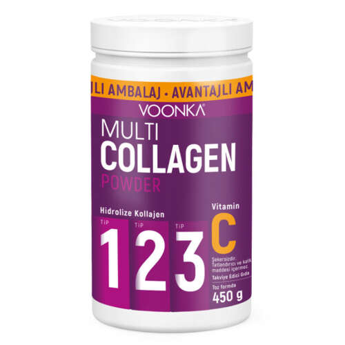 Voonka Multi Collagen Powder Vitamin C İçeren Takviye Edici Gıda 450 gr - 1