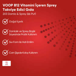 Voop B12 Vitamini İçeren Sprey Takviye Edici Gıda 10 ml - 3