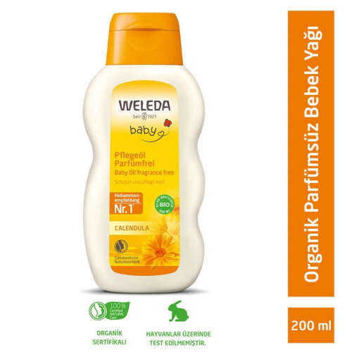 Weleda Calendula Organik Parfümsüz Bebek Yağı 200 ml - 1